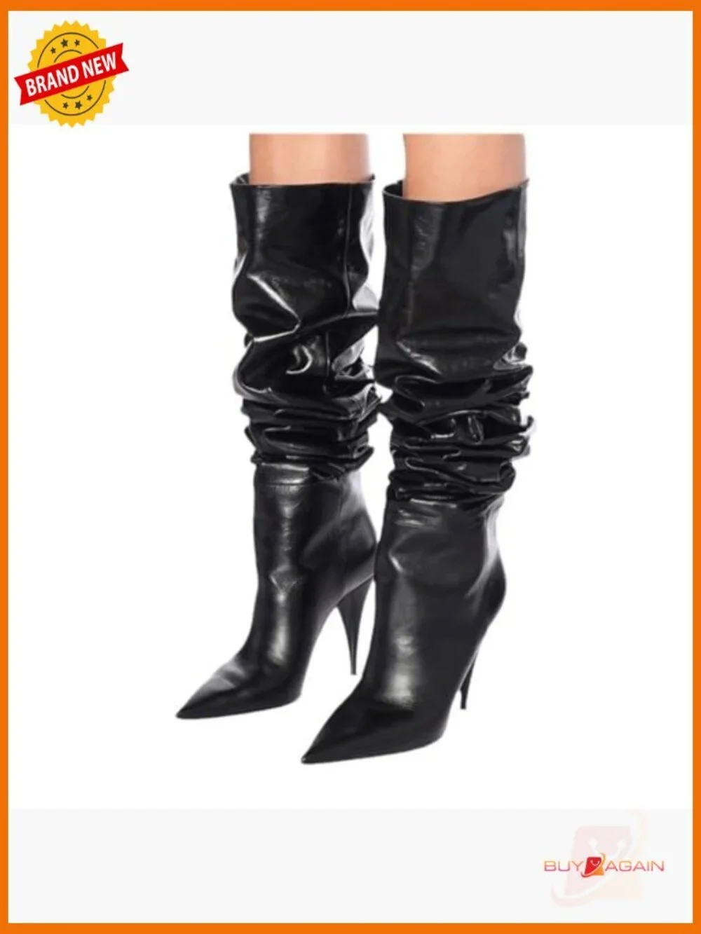 Knee High Slouchy Ruched Pleated Wide Calf Pull On Boots